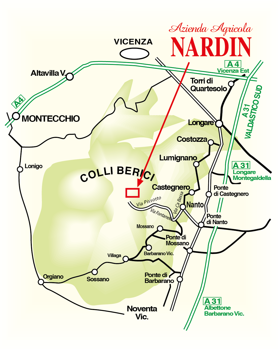 Piantina posizione Vini Nardin